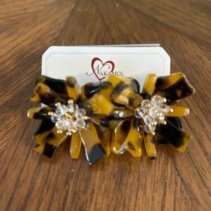 Nakamol Faux Tortoise & Crystal Earrings